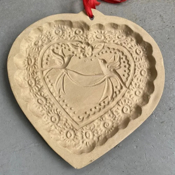 VTG Brown Bag Cookie Art Mold 1984-5 Heart Doves Wedding Birds Ann Gingerbread - Picture 10 of 12